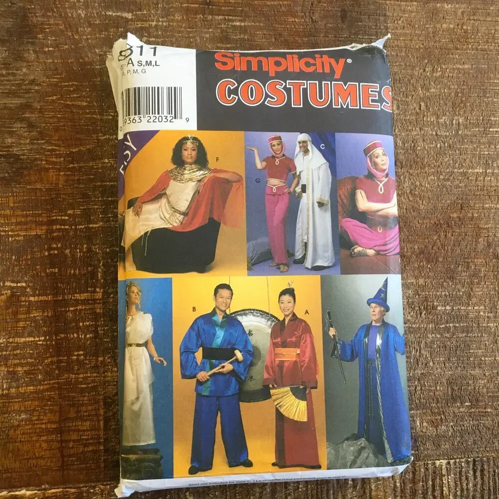 Simplicity Sewing Pattern 8311 Mens Womens Costume Genie Sultan Cleo S M L UNCUT